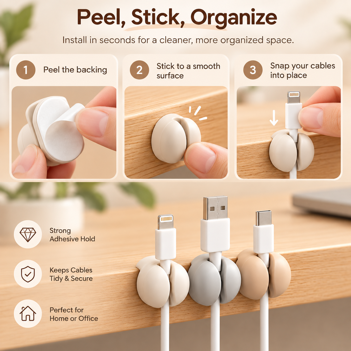 weyqr® Silicone Cable Organizer