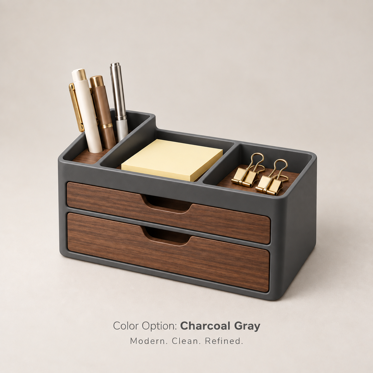 weyqr® Premium Desktop Organizer with Dual Drawers