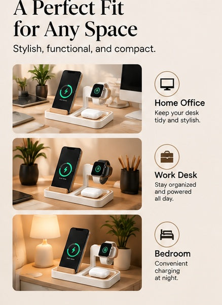 weyqr® 3-in-1 Wireless Charging Station