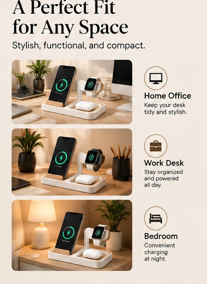 weyqr® 3-in-1 Wireless Charging Station