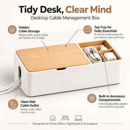 weyqr® Desktop Cable Management Box