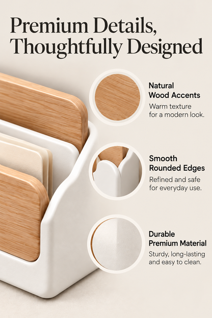 weyqr® Premium Wooden File Organizer